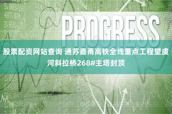 股票配资网站查询 通苏嘉甬高铁全线重点工程望虞河斜拉桥268#主塔封顶